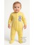 Bebek Tulum Patikli Sarı Ayıcık Desenli Pamuklu Uzun Kollu Unisex 1