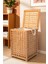 Bambu Çamaşır Sepeti 62x45 cm Kulplu Taşınabilir Bezli DB-0041 1