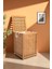 Bambu Çamaşır Sepeti 62x45 cm Kulplu Taşınabilir Bezli DB-0041 4