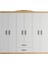 Beyaz Suntalam 6 Kapaklı 2 Çekmeceli Modern Gardırop Ayna Yok Geniş Depolama Alanı 6