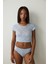 Açık Mavi Bisiklet Yaka Dantelli Crop Üst 4