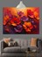 Kırmızı Mor Çiçekler Dekoratif Kanvas - Mdf Ahşap Tablo 4