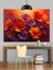 Kırmızı Mor Çiçekler Dekoratif Kanvas - Mdf Ahşap Tablo 5