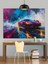 Renk Patlamalı Spor Araba Dekoratif Kanvas - Mdf Ahşap Tablo 2