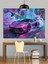 Renkli Neon Spor Araba Dekoratif Kanvas - Mdf Ahşap Tablo 5