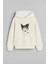Kuromi Baskılı Ekru Kız Çocuk Kapüşonlu Sweatshirt 1