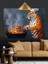 Mangal Yapan Kaplan Figürü Dekoratif Kanvas - Mdf Ahşap Tablo 4