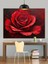 Kırmızı Gül Tablo Dekoratif Kanvas - Mdf Ahşap Tablo 4