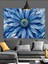 Mavi Papatya Çiçek Dekoratif Kanvas - Mdf Ahşap Tablo 3