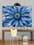 Mavi Papatya Çiçek Dekoratif Kanvas - Mdf Ahşap Tablo 5