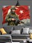 Asker Türk Bayrağı Dekoratif Kanvas - Mdf Ahşap Tablo 1