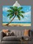 Palmiye Kumsal Deniz Dekoratif Kanvas - Mdf Ahşap Tablo 2