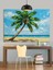 Palmiye Kumsal Deniz Dekoratif Kanvas - Mdf Ahşap Tablo 3