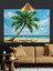 Palmiye Kumsal Deniz Dekoratif Kanvas - Mdf Ahşap Tablo 5