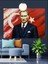 Bayrak Önünde Atatürk Portre Dekoratif Kanvas - Mdf Ahşap Tablo 1