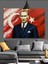 Bayrak Önünde Atatürk Portre Dekoratif Kanvas - Mdf Ahşap Tablo 3