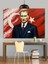 Bayrak Önünde Atatürk Portre Dekoratif Kanvas - Mdf Ahşap Tablo 5