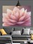 Pembe Lotus Çiçek Dekoratif Kanvas - Mdf Ahşap Tablo 2