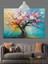Pembe Çiçek Ağaç Dekoratif Kanvas - Mdf Ahşap Tablo 5