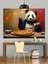Panda Pizza Şef Dekoratif Kanvas - Mdf Ahşap Tablo 3