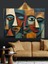 Soyut Yüzlerden Modern Tablo Dekoratif Kanvas - Mdf Ahşap Tablo 1