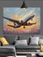 Gökyüzünde Yolcu Uçak Dekoratif Kanvas - Mdf Ahşap Tablo 3