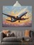 Gökyüzünde Yolcu Uçak Dekoratif Kanvas - Mdf Ahşap Tablo 4