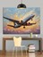 Gökyüzünde Yolcu Uçak Dekoratif Kanvas - Mdf Ahşap Tablo 5