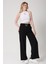 Kadın Kemerli Yüksek Bel Ispanyol Paça Pantolon 7