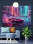 Neon Sokak Arabası Dekoratif Kanvas - Mdf Ahşap Tablo 1