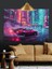 Neon Sokak Arabası Dekoratif Kanvas - Mdf Ahşap Tablo 2