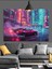 Neon Sokak Arabası Dekoratif Kanvas - Mdf Ahşap Tablo 3