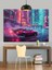 Neon Sokak Arabası Dekoratif Kanvas - Mdf Ahşap Tablo 5