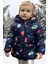 Spor Kız Çocuk Polarlı Kapüşonlu Gezegen Yıldız Desenli Mont & Kaban & Parka 8