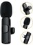 Type-C 2 Adet Mikrofonlu Tek Alıcılı Kablosuz Cep Telefonu Için USB C Girişli Gürültü Önleyicili Profesyonel Dış Mekan Vlog Canlı Yayın Youtuber Yaka Mikrofonu Siyah 2