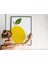 Metal Çerçeveli Gerçek Camlı Tablo, Sarı Limon Temalı Tablo Dijital Baskı, Ev, Ofis, Mutfak Tablo 2