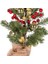 Yılbaşı Süsü Masa Çamı Yılbaşı Çıngıraklı Gold Berryli Kırmızı-Gold 14X38 Cm. 2
