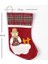 Yılbaşı Süsü Ekose Desenli Çorap Kardan Adam Figürlü Koyu Kırmızı 21X34 Cm. 3