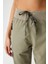 Kadın Haki Kargo Cepli Beli ve Paçası Lastikli Jogger Pantolon Cargo 4