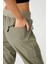 Kadın Haki Kargo Cepli Beli ve Paçası Lastikli Jogger Pantolon Cargo 5