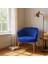 papatya Berjer Modern Tekli Koltuk - Babyface Kumaş - Ahşap Demonte Ayak - Mavi 2