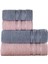 %100 Pamuk Çift Renkli Banyo Havlu Seti 2 Banyo 2 Baş Havlusu 50x85-70x135 cm 4'lü 2