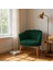 papatya Berjer Modern Tekli Koltuk - Babyface Kumaş - Ahşap Demonte Ayak - Yeşil 3