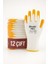 Nitril Polyester Eldiven Beyaz-Sarı 12`li 2