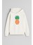 Ananas Meyve Baskılı Ekru Erkek Kız Çocuk Kapüşonlu Sweatshirt 1