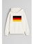 Almanya Bayrağı Baskılı Ekru Kız Erkek Çocuk Kapüşonlu Sweatshirt 1