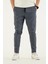 Erkek Gri Nefes Alan Likralı Esnek Kumaş Dar ve Bilek Paça Jogger Pantolon 2