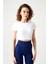 Beyaz Seamless Yumuşak Dokulu Spor T-Shirt Crop Top 2