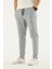 Erkek Açık Gri Nefes Alan Likralı Esnek Kumaş Dar ve Bilek Paça Jogger Pantolon 3