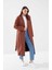 Kadın Oversize Trençkot – Kahverengi Ekose Desenli, Şık ve Modern 2
